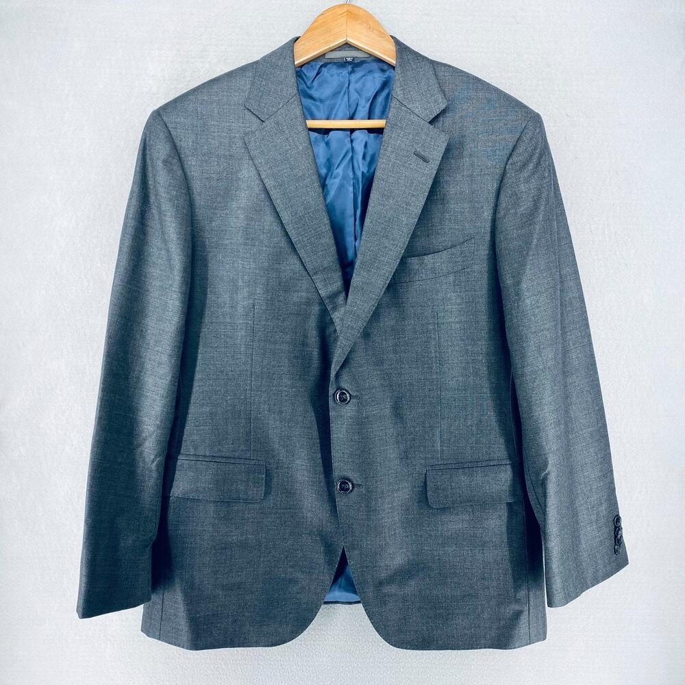 Suitsupply Gray Two-Button Sport Coat with Blue Lining
